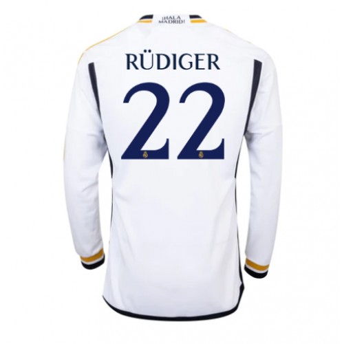 Real Madrid Antonio Rudiger #22 Domaci Dres 2023-24 Dugi Rukav